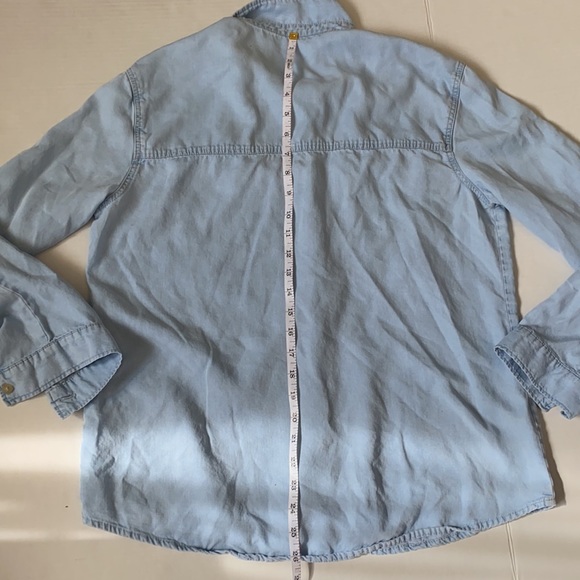 Promod women’s soft flowy chambray button up shirt. Medium - Picture 7 of 7
